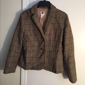 Olive green plaid GAP blazer